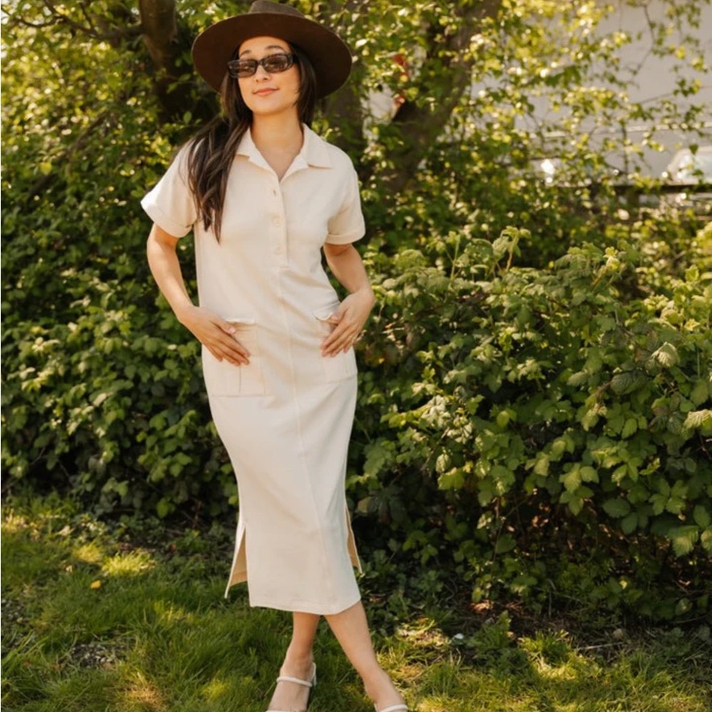 NWT Smash + Tess Lennox Midi Cargo Dress in Natural